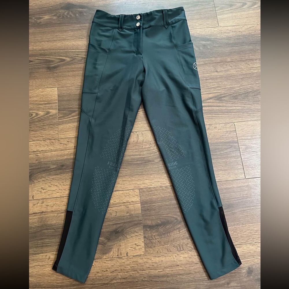 Free Ride Luxe Knee Patch Breeches — Emerald Green